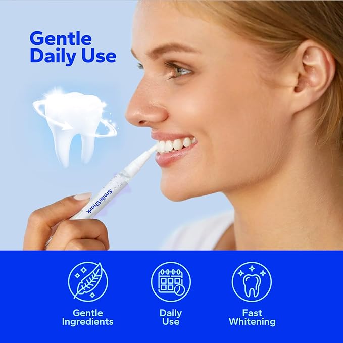 SmileShark Premium Teeth Whitening Pens (4 Count), Sensitive-Free Whitening Gel, Professional-Strength Formula, On-The-Go Tooth Gel for Adults