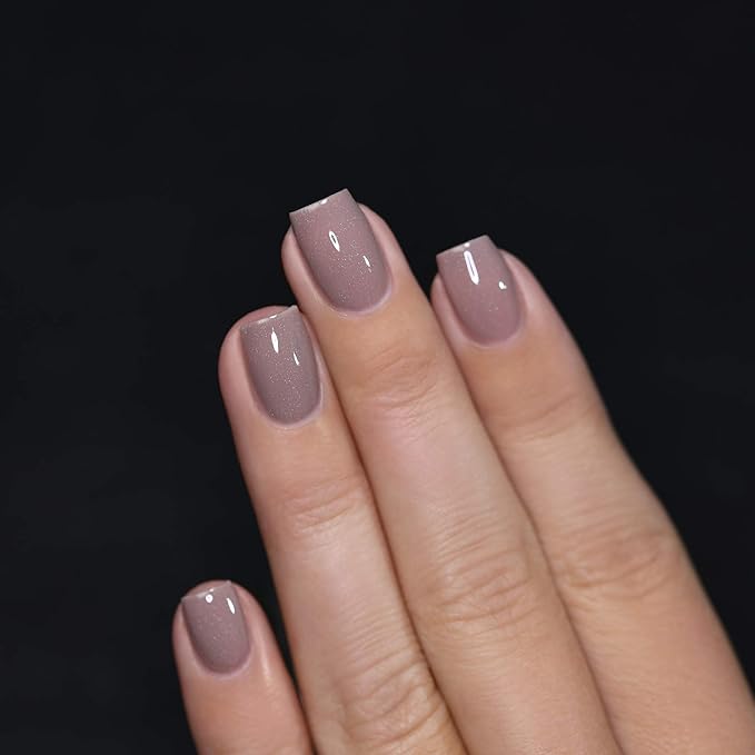 ILNP Coffee Run - Creamy Mocha Neutral Nude Nail Polish, Subtle Holographic, Chip Resistant, 7-Free, Non-Toxic, Vegan, Cruelty Free, 12ml