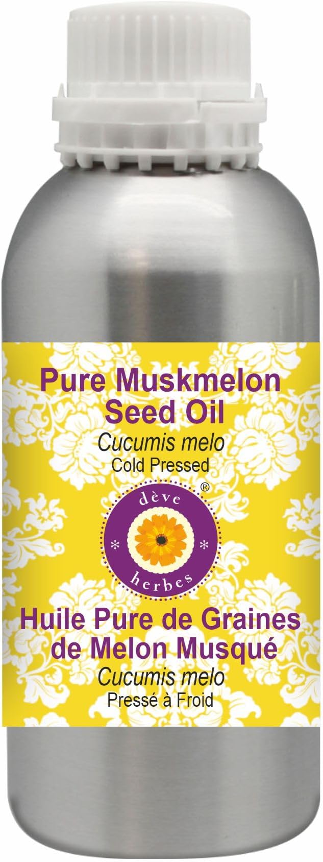 Deve Herbes Pure Muskmelon Seed Oil (Cucumis melo) Cold Pressed 300ml (10 oz)