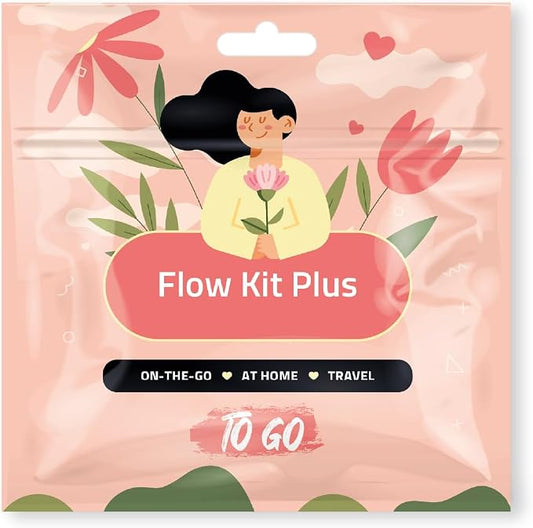 Flow Kit Plus | Bulk Period Kit with Disposable Underwear, Maxi Pads, Pantiliners and Feminine Wipe for Schools