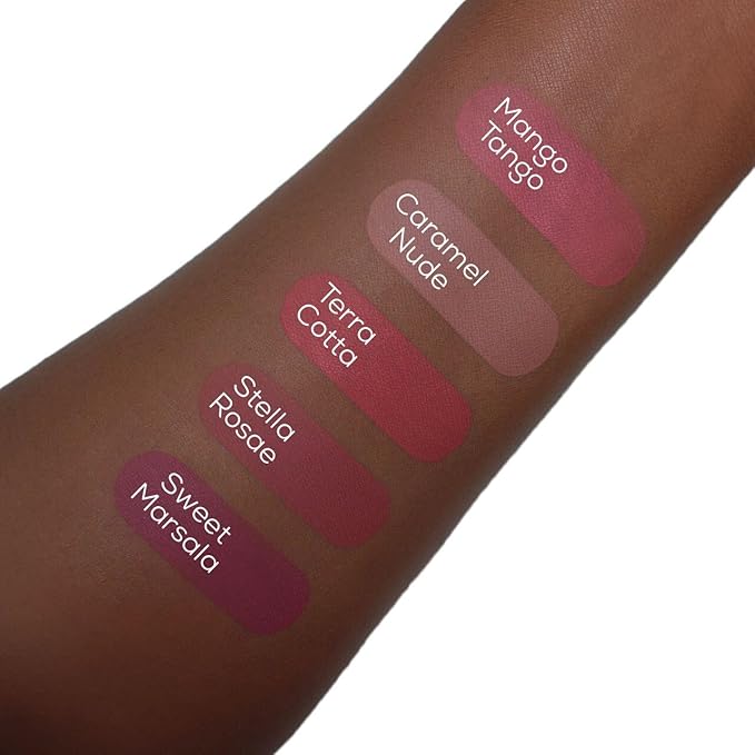 Aromi Rosy Burgundy Matte Liquid Lipstick | Long Wear, Pink Maroon Lip Color, Vegan, Cruelty-free, Waterproof, Gluten Free (Sweet Marsala)