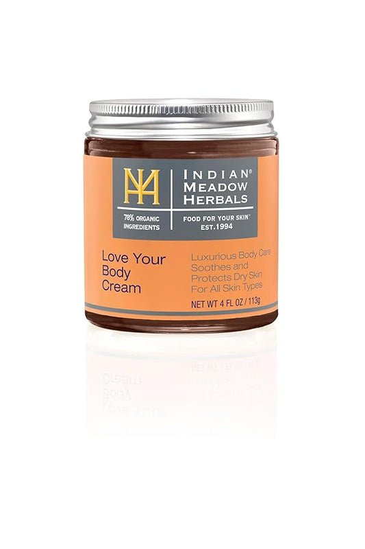 Indian Meadow Herbals Love Your Body Cream (4oz) - Luxurious Ultra Repair Cream Soothes & Protects Dry, Itchy Skin, scaly, sensitive skin. For Face & Body.