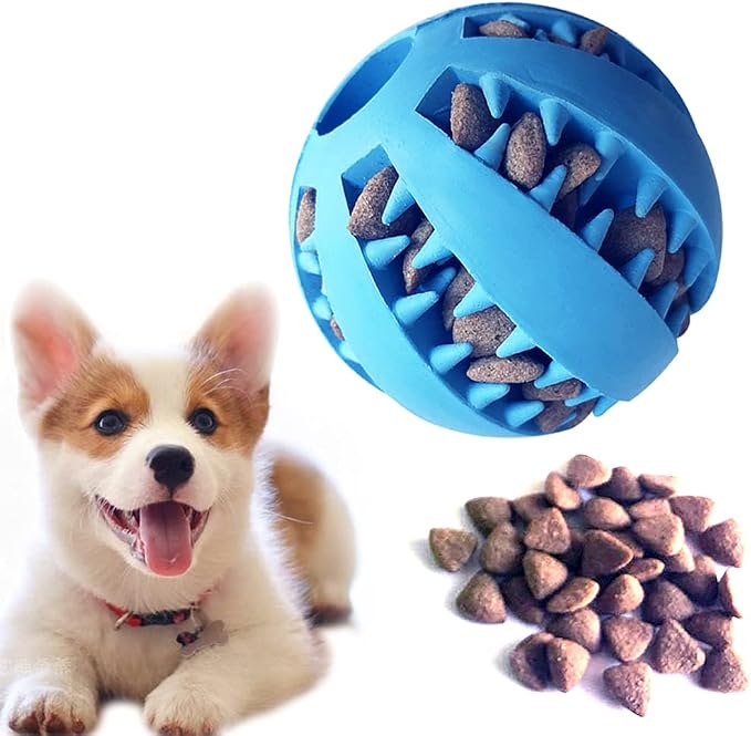 Feixun Dog Treat Toy Ball, Dog Tooth Cleaning Toy, Interactive Dog Toys 2.8" Pack of 2