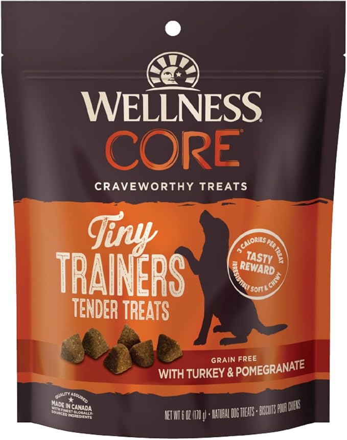 Wellness CORE Tiny Trainers Dog Treats, Natural, Grain Free, Turkey and Pomegranate Recipe, 6 oz Bag