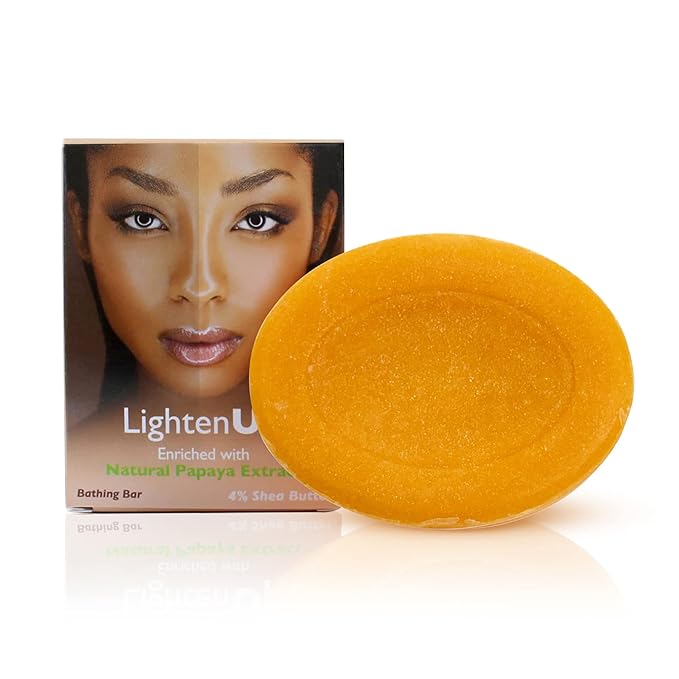 Lighten-Up Papaya Soap - 3.38 fl oz / 100 g- Natural Papaya Bar - Moisturizing Exfoliating Soap, Coconut Oil & 4% Shea Butter - Brightening for All Skin Types