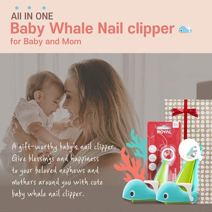 [Made in Korea] ROYAL Baby Whale Nail Clipper with Magnifier SMC-2