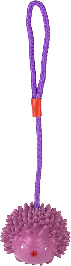Fuzzl Eco Rubber Chuck & Treat Hedgehog - Purple - Long Lasting Dog Chew Toys for Aggressive Chewers Strong Dog Toy for Dogs Durable Puppy Toys