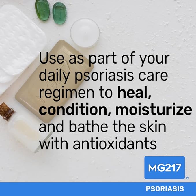 MG217 Psoriasis Dead Sea Exfoliating Bar Soap, Heal & Condition with Dead Sea Salt, Bee Propolis, Vitamin D3 for Psoriasis Skincare, 5oz (Pack of 2)