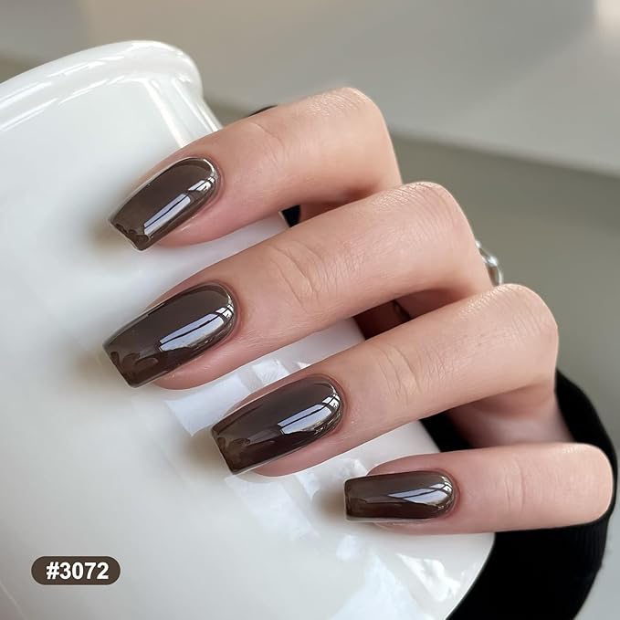GAOY Jelly Black White Gel Nail Polish Set, 6 Transparent Colors Sheer Green Gray, Soak Off UV Light Cure Gel Polish Kit for Salon and Nail Art DIY at Home