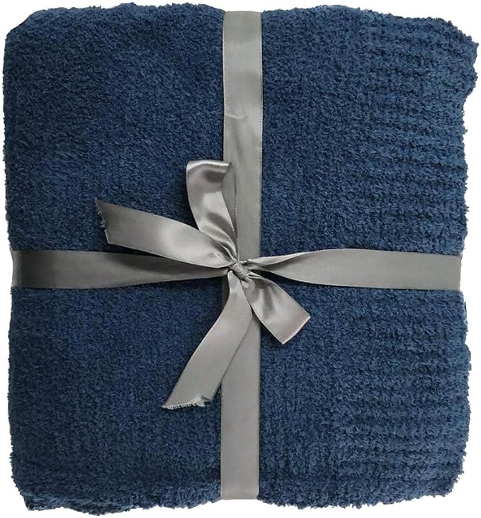 Navy Blue Throw Blanket, Soft Fluffy Fuzzy Knit Blanket for Couch Bed Sofa, Cozy Plush Warm Blanket for Bedroom Living Room, Spring Home Decor, 50x60 Inches