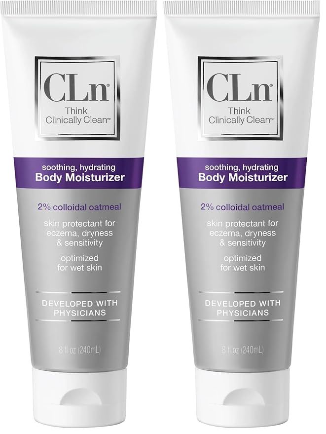 CLn® Body Moisturizer - A skin protectant delivering 2% Colloidal Oatmeal, Paraben-Free, Dye-Free & Fragrance-Free, 8 fl. oz. (Pack of 2)