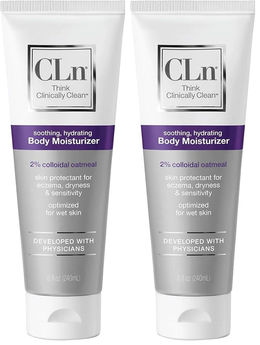 CLn® Body Moisturizer - A skin protectant delivering 2% Colloidal Oatmeal, Paraben-Free, Dye-Free & Fragrance-Free, 8 fl. oz. (Pack of 2)