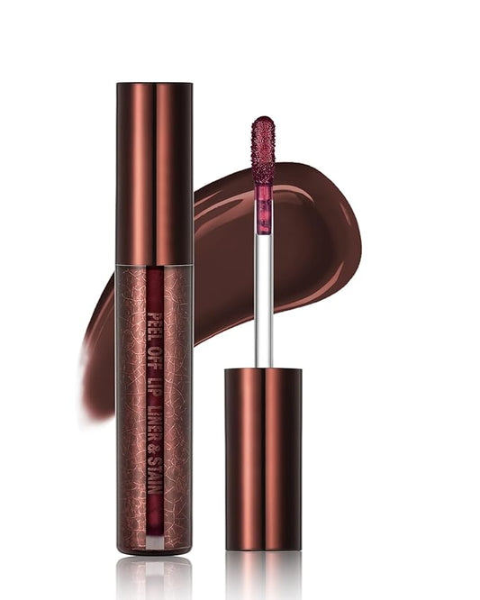 Peel Off Lip Liner Stain, Long Lasting Waterproof Transfer-Proof Lip Tint Stain Peel Off, Non-stick High Pigmented Lip Gloss Lipliner Tattoo, Liquid Tinted Lipstick, Lip Makeup Gift for Women Girl-05