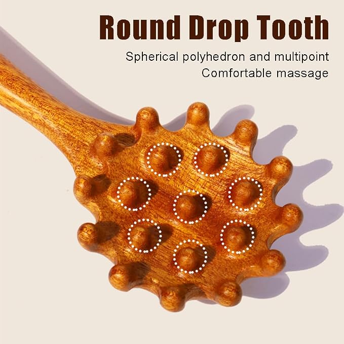 OULIGET Wooden Trigger Point Massage Tool,Sandalwood Comb Head Massager,Gua Sha Comb Tool for Headache,Back,Neck,Shoulder Relaxation