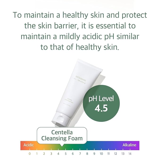 mixsoon Centella Cleansing Foam Face Wash with Cica, Low pH Cleansing and Soothing for Face, Hydrating Formula 150ml / 5.07 fl. oz. Korean Glass Skin Care