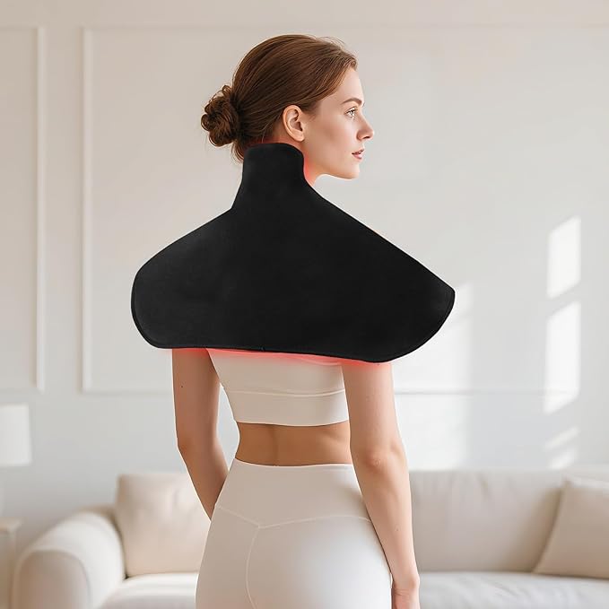 Red Light Therapy for Neck and Shoulder Heating Pad, Red Light Therapy Mat for Body with 660nm & 850nm, 210 LEDs redlight with Adjustable Timer & Intensity, Gifts for Women Men