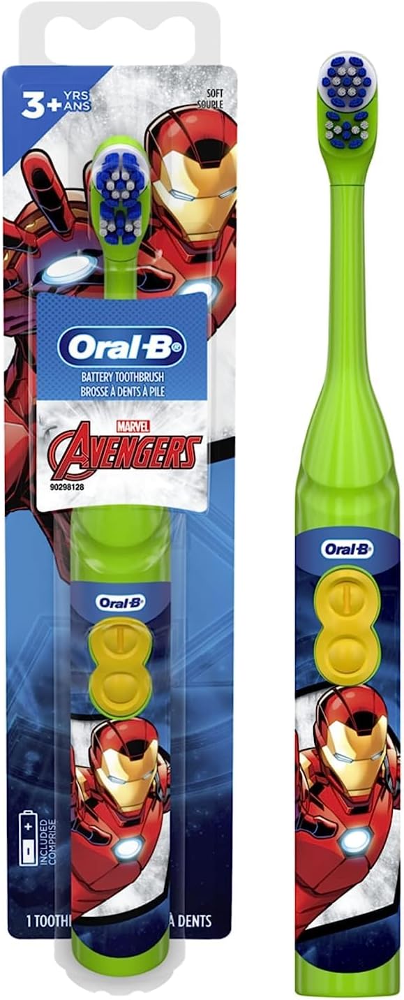 Oral-B Kid's Battery Toothbrush | Marvel's Avengers | Soft Bristles | For Ages 3+ | Pack of 2