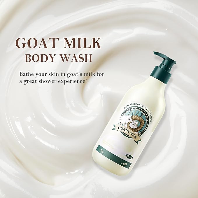 Goat Milk Moisturizing Body Wash,Hydrating Shower Gel for Men & Women,Mild Gentle Body Cleanser,Nourishing Skincare Body Wash for All Skin Types, 550 ML(D)