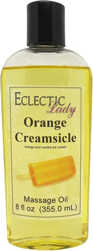 Orange Creamsicle Massage Oil, 8 oz, With Sweet Almond Oil and Jojoba Oil