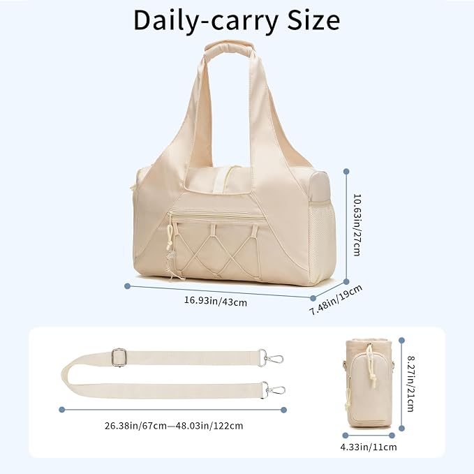 Handbag for Women Yoga Bag Large Capacity Yoga Pad Buckle with Shoe Compartment Water Bottle Sports Gym Bag Travel