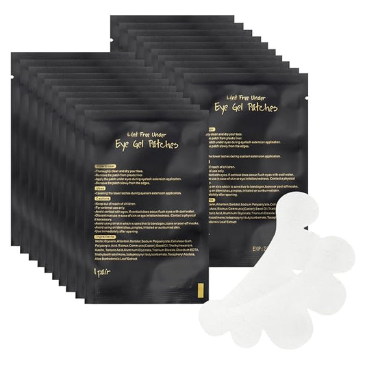 100 Pairs Eye Under Gel Pads Eyelash Extensions Patches,Lash Extension Lint Free Under Hydrogel Eye Mask Pads Beauty Tools (Black)