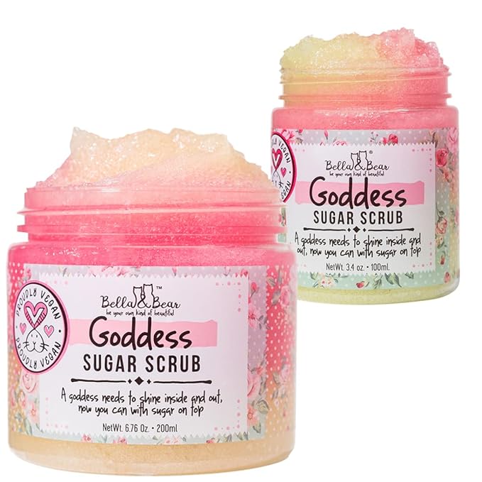 Bella & Bear Goddess Sugar Scrub Bundle Full size and Travel Size 6.7 & 3.4oz