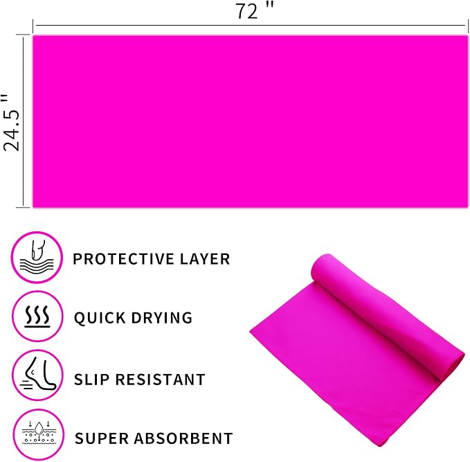 MIAOMIAO 2 Pack Non-Slip Hot Yoga Towel Set,Super Absorbent Microfiber in, 24.5" x 72" - Anti-Slip, Injury Free Design for Pilates, Yoga Mats, Exercise, and Fitness Gear Light Pink/Bright Purple