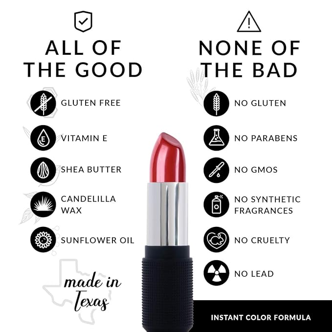 Red Apple Lipstick Appley Ever After Full Body Lipstick for Women - Vegan Gluten Free Organic Lipstick - Creamy Lip Color, Nourishing Lip Makeup w Vitamin E - NEUTRAL BRICK RED LIPSTICK SHADE