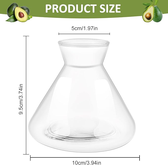 1 PCS Avocado Seed Starter Vases, Pit Planter Pot Avocado Tree Growing Kit Acorn Bulb Vase Grow Glass Blue Hydroponics Container for Gardening Lover