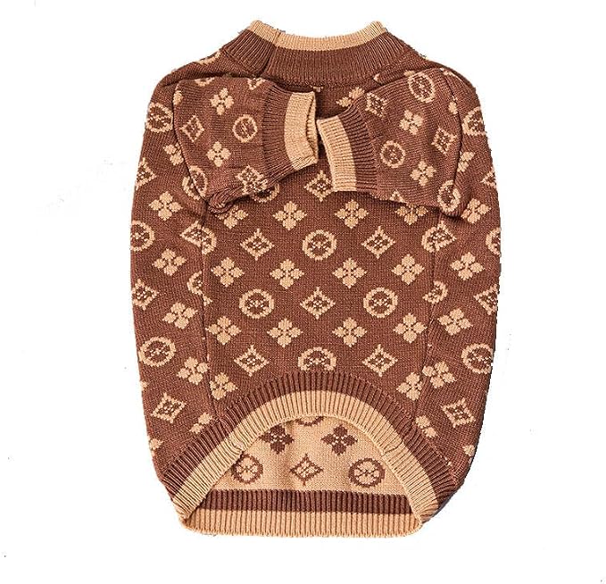 Dog Sweater for Small Dogs, Designer Dog Clothes, Luxury Chewy Pawtton Knit | Designer dog clothes for small dogs with soft knit comfort, luxury styling and easy pullover fit for Yorkies in cold weather.