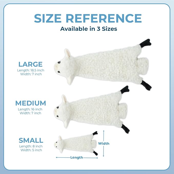 Best Pet Supplies 2-in-1 Stuffless Squeaky Dog Toy - Sheep, Small | No-Stuffing, 2 Built-in Squeaker, No Mess, Soft, Interactive Indoor & Outdoor Play, Lightweight, Perfect for Moderate Chewer