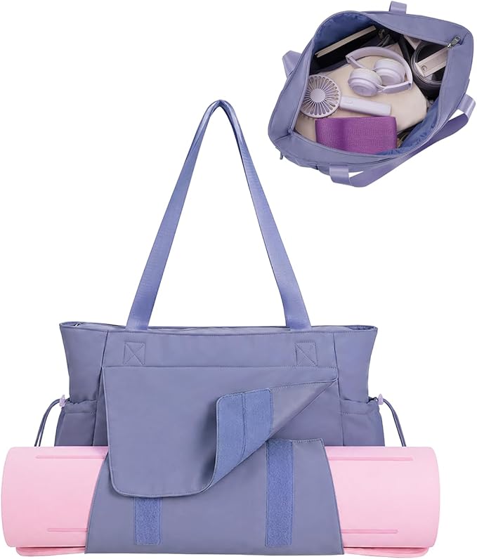 sportsnew Yoga Mat Bag Tote Yoga Gym Bags For Women Men with Waterproof Wet Pocket & Hook-and-loop, Quick Access Storage Yoga Mat Bag Carrier