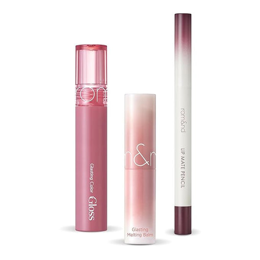 rom&nd Volume Hack Trio Glazed Plum Lip Set | Plumping, Hydrating K-Beauty Lip Kit for High-Shine, Irresistible Pouts