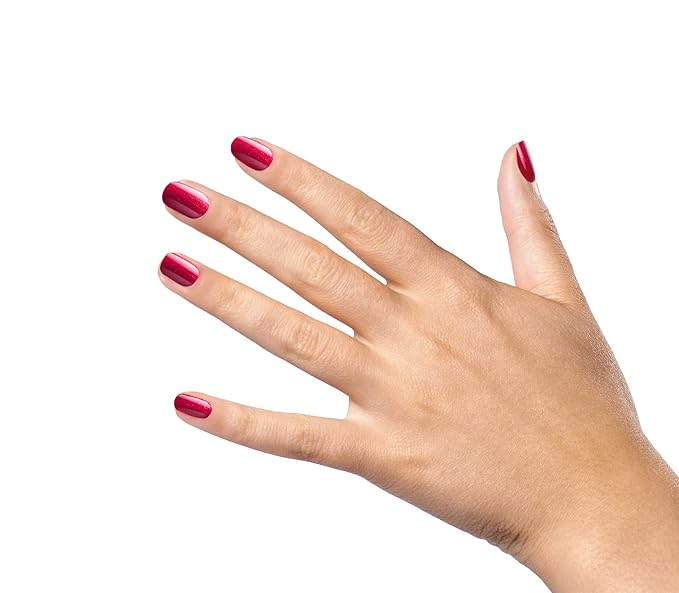 duri Nail Polish, 629 Strawberry Feeling, Red Metallic Shimmer, Semi Sheer, Glossy Finish, Fast Drying, 0.45 Fl Oz