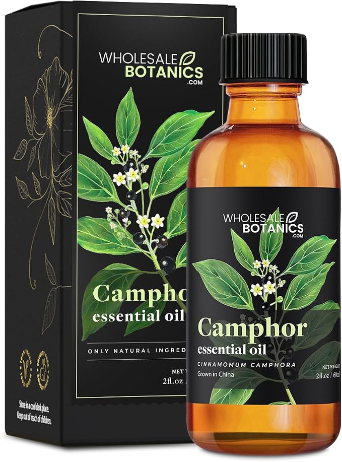 Camphor Essential Oil by Wholesale Botanics | Premium Grade 100% Pure Essential Oil | for Aromatherapy, Soaps, Lotions, & Candles | Vegan & Cruelty Free (2 Fl. Oz.)
