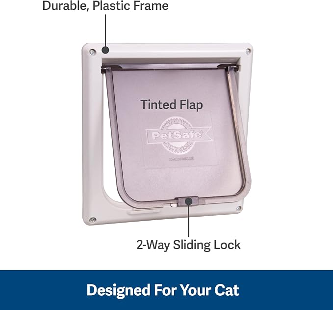 PetSafe Interior Cat Door: 2-Way Locking, Indoor Pet Door Flap-Tinted Privacy_Door for Cat Litter Box or Pet Feeder,Built-in & Durable_Door Frame, DIY Easy Install, Hardware Kit Included,(Pack of 6)
