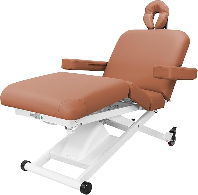 SKINACT Cleo Electric Spa Treatment Table, Facial Massage Bed ADA Compliant (Camel)