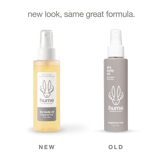 HUME SUPERNATURAL Dry Body Oil Spray - Ultra Hydrating Oil for Dry Skin, Light and Nourishing Body Oils for Women and Men, Long-Lasting Moisture (Amber Woods 1-Pack)