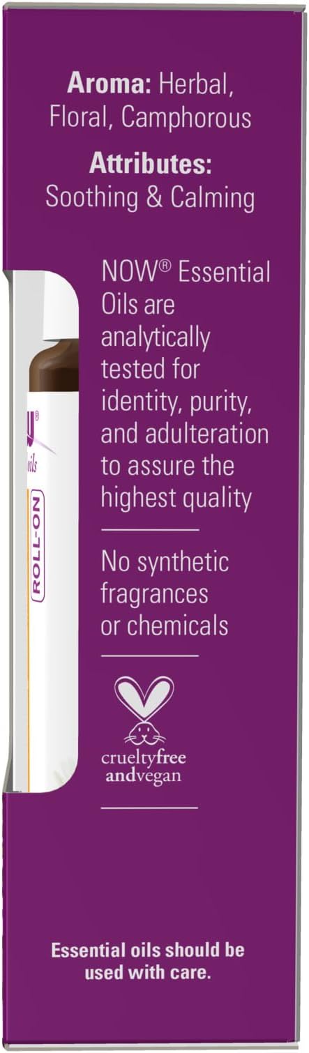 NOW Foods Essential Oils, Head Relief Roll-On, Certified Non-GMO, Soothing Blend, Steam Distilled, Topical Aromatherapy, 10-mL