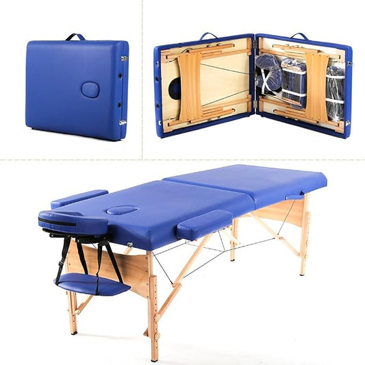 BestMassage Massage Bed Portable Massage Table 28 inch Wide Lash Bed Height Adjustable 2 Folding Spa Table with Non-Woven Bag for Spa Footmassage Facial CareSpa Tattoo