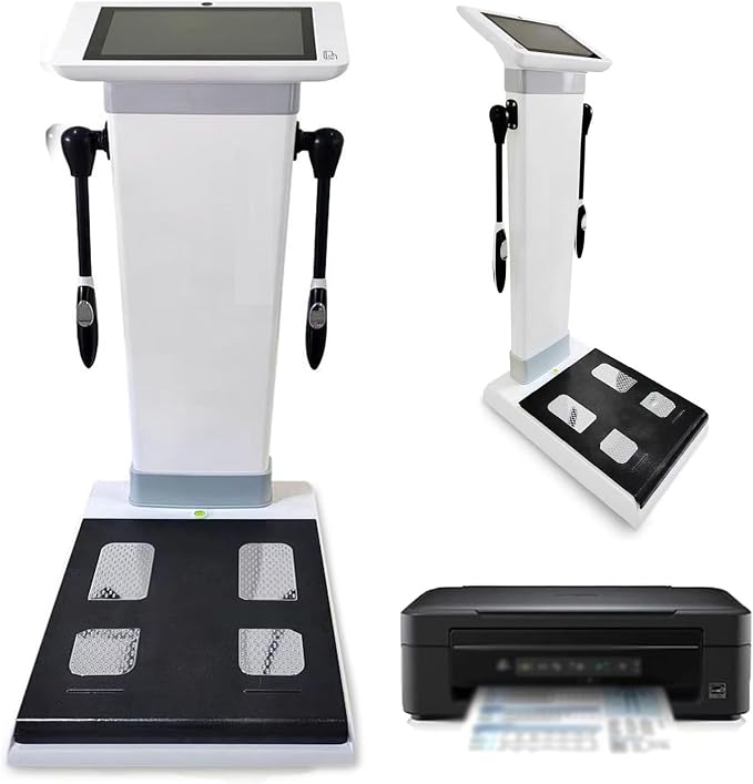 Body Composition Analysis Machine with Printer, 10.1" HD Touch Screen with BIA Technology Body Fat Scale, Body Bmi Analyzer Health Monitor Fat Percentage