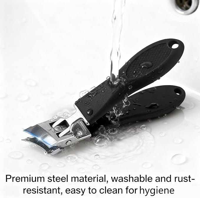 Wide Jaw Opening Anti-Splash Slanted Nail Clipper,2026 New Slanted Nail Clippers, Curved Toenail Clippers for Thick Toenails with Ergonomic Handle, Curved Toenail Clippers for Thick Nails