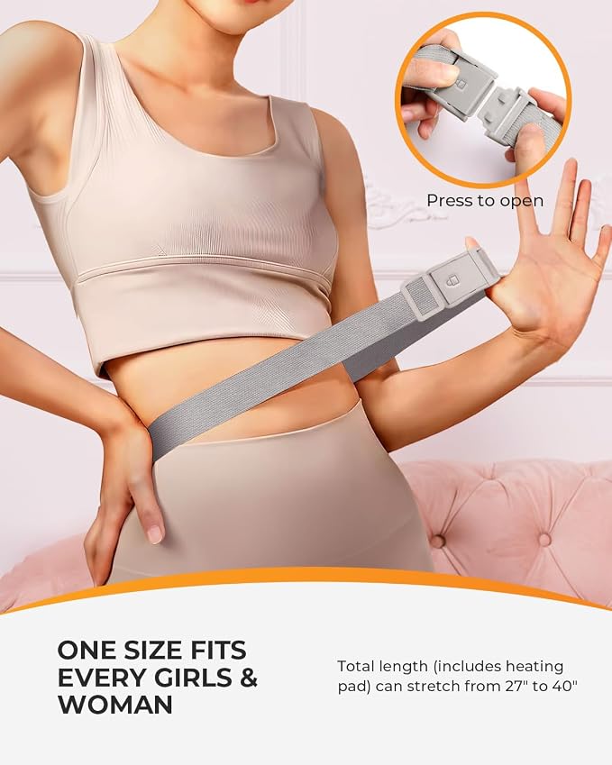 CooCoCo Heating Pad for Period Cramps, Mothers Day Gifts for Mom Wife Daughter, Portable Cordless Back Belly Heat Pad for Menstrual Cramps Relief, Period Heating Belt for Women