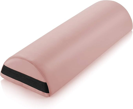 Saloniture Jumbo Half Round Massage Table Bolster Under-Knee Pillow Pad - 26 x 9 x 4.5 Inch - Pink