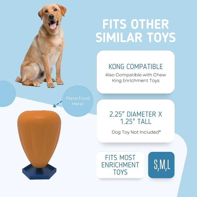 Freezer Holder & Packing Stand Compatible with Kong Dog Toys & Other Enrichment Toys | Enrichment Prep Stopper Stand Accessory for Dogs | Made in USA (Blue SM, MED, LG)