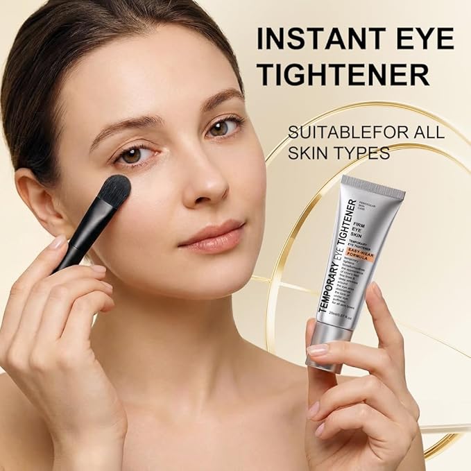 Perfection Eye Tightener Cream, Instant Firming Cream for Puffiness, Fine Lines & Wrinkles, Lightweight Easy-Wear Formula, Gentle Skin Care for All Skin Types for women, 2PCS with 2 Brushes, Silver-A
