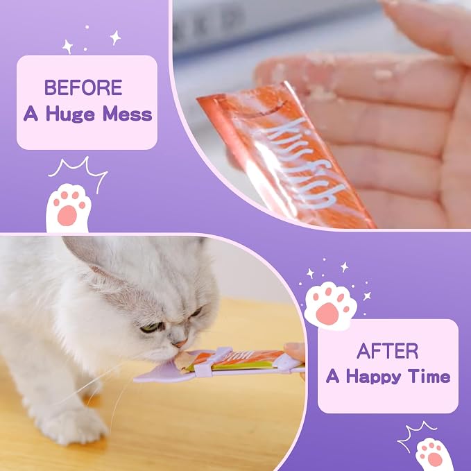 LICKJIMO-2PCS Cat Treat Feeder Spoon for Kitten churu(2 Colors) | big size