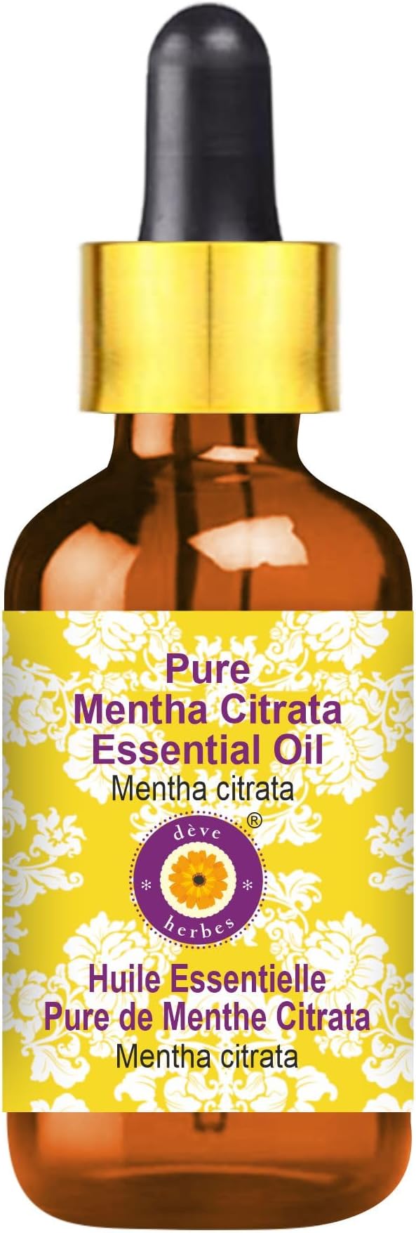 Deve Herbes Pure Mentha Citrata Essential Oil (Mentha citrata) with Glass Dropper Steam Distilled 30ml (1 oz)