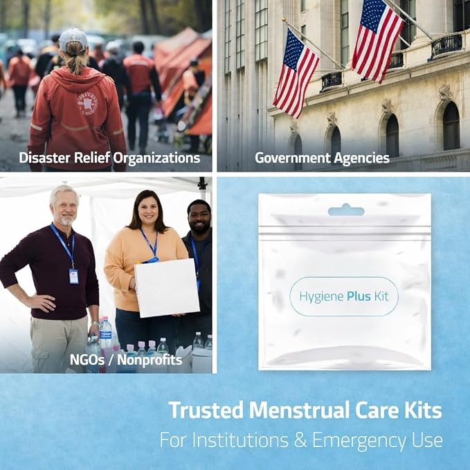 Hygiene Plus Period Kit with Disposable Underwear (Medium) – Menstrual Kit with Tampon, Pad & Pantyliner – Feminine Hygiene Kit for Girls, Teens & Women (White)