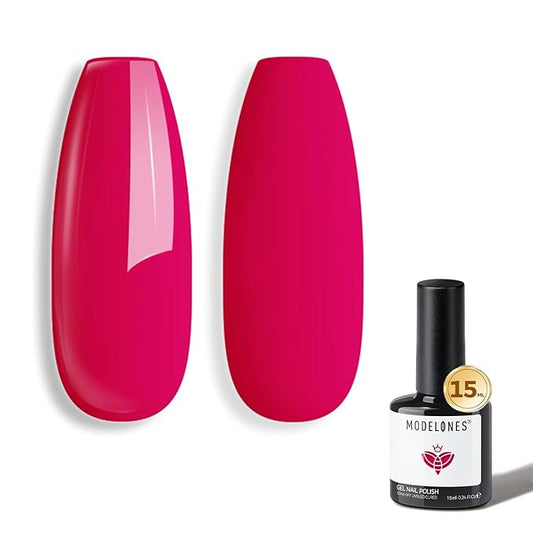 modelones Dark Pink Gel Polish Rosy Mulberry Pink Gel Nail Polish Soak Valentine Off LED Nail Art DIY Nail Manicure 15ML